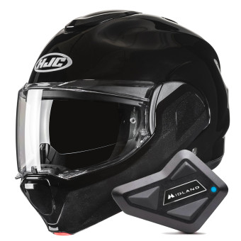 Casque Modulable HJC F100 Metal Black + Kit Bluetooth BT Mini Casque Modulable HJC F100 Metal Black + Kit Bluetooth BT Mini