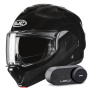 Casque Modulable HJC F100 Metal Black + Kit Bluetooth Lokui K30