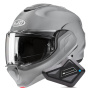 Casque Modulable HJC F100 N.Grey + Kit Bluetooth BT Mini