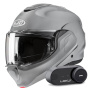 Casque Modulable HJC F100 N.Grey + Kit Bluetooth Lokui K30