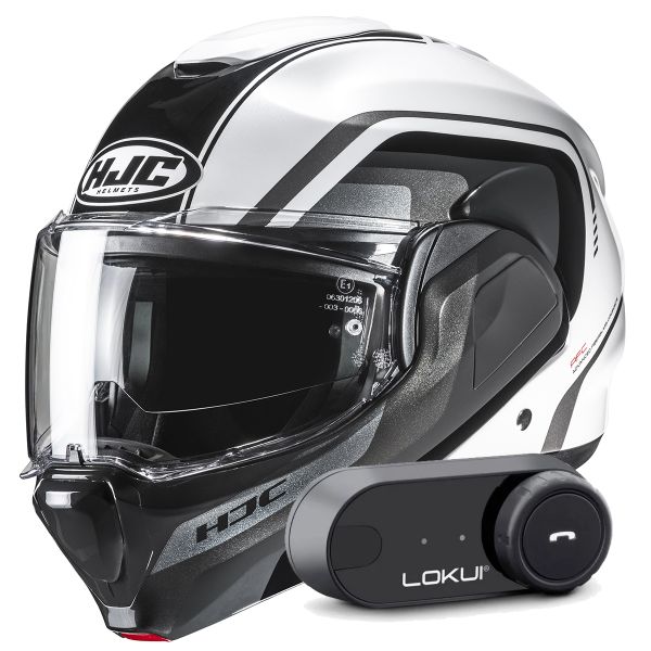 Casque Modulable HJC F100 Reff MC1 + Kit Bluetooth Lokui K30