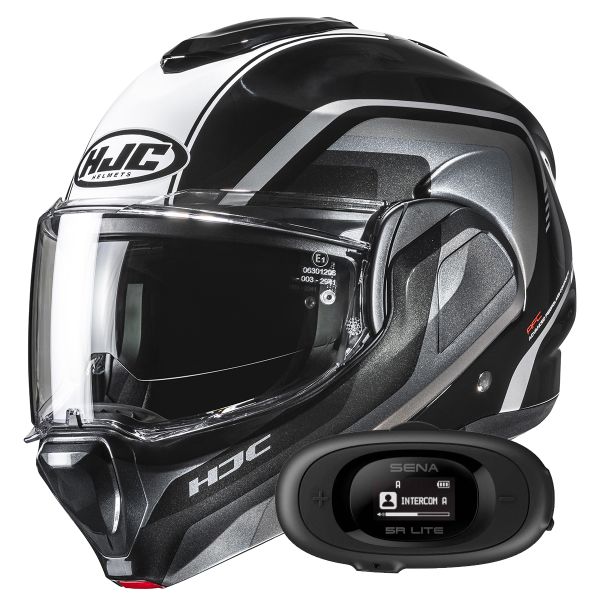 Casque Modulable HJC F100 Reff MC21 + Kit bluetooth 5R Lite