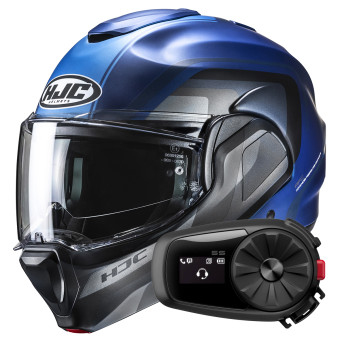Casque Modulable HJC F100 Reff MC2SF + Kit Bluetooth 5S Solo