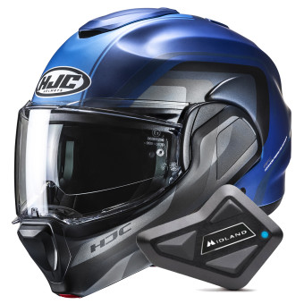 Casque Modulable HJC F100 Reff MC2SF + Kit Bluetooth BT Mini