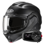 Casque Modulable HJC F100 Semi Flat Black + Kit Bluetooth 5S Solo