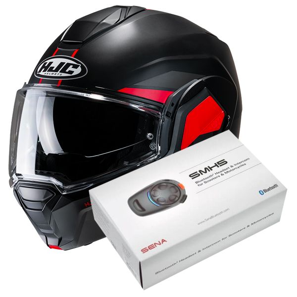 Casque Modulable HJC i100 Beis MC1SF + Kit Bluetooth SMH5 Solo
