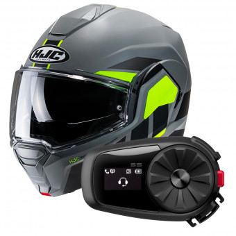 Casque Modulable HJC i100 Beis MC3HSF + Kit Bluetooth 5S Solo