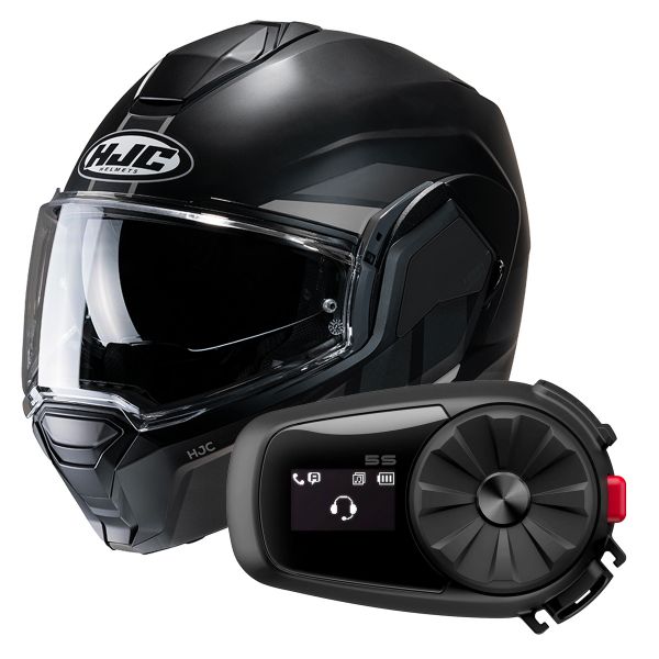 Casque Modulable HJC i100 Beis MC5SF + Kit Bluetooth 5S Solo
