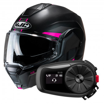 Casque Modulable HJC i100 Beis MC8SF + Kit Bluetooth 5S Solo