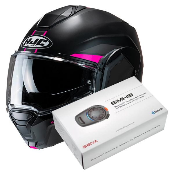 Casque Modulable HJC i100 Beis MC8SF + Kit Bluetooth SMH5 Solo
