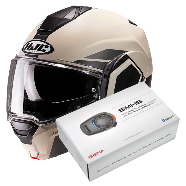 Casque Modulable HJC i100 Beis MC9SF + Kit Bluetooth SMH5 Solo
