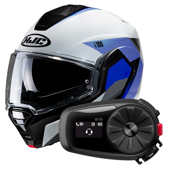Casque Modulable HJC i100 Beston MC2 + Kit Bluetooth 5S Solo