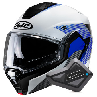 Casque Modulable HJC i100 Beston MC2 + Kit Bluetooth BT Mini