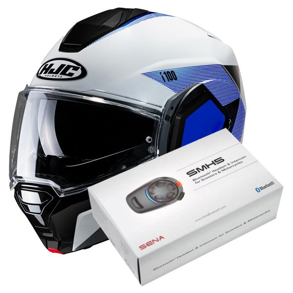 Casque Modulable HJC i100 Beston MC2 + Kit Bluetooth SMH5 Solo