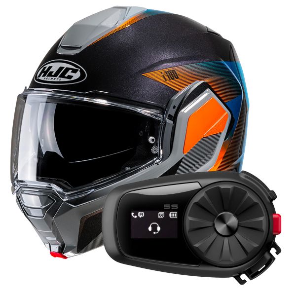 Casque Modulable HJC i100 Beston MC27 + Kit Bluetooth 5S Solo