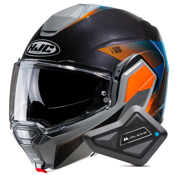 Casque Modulable HJC i100 Beston MC27 + Kit Bluetooth BT Mini