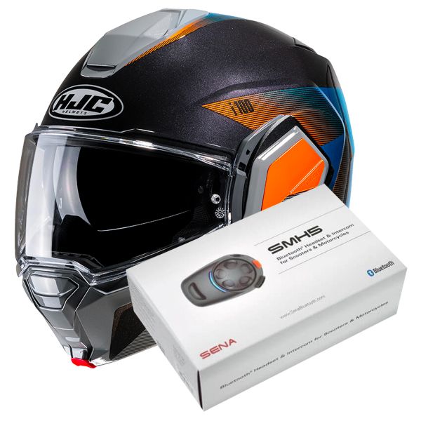 Casque Modulable HJC i100 Beston MC27 + Kit Bluetooth SMH5 Solo