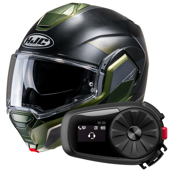 Casque Modulable HJC i100 Beston MC4SF + Kit Bluetooth 5S Solo