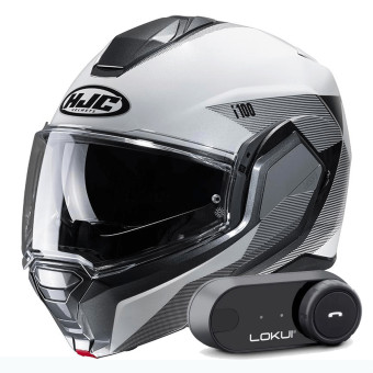 Casque Modulable HJC i100 Beston MC5 + Kit Bluetooth Lokui K30
