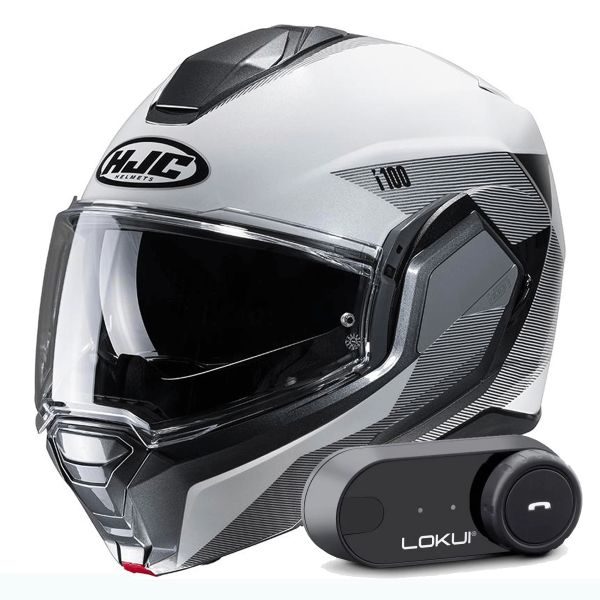 Casque Modulable HJC i100 Beston MC5 + Kit Bluetooth Lokui K30