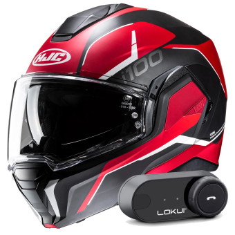 Casque Modulable HJC i100 Lorix MC1SF + Kit Bluetooth Lokui K30
