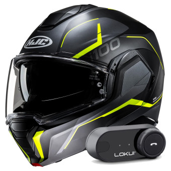 Casque Modulable HJC i100 Lorix MC3HSF + Kit Bluetooth Lokui K30