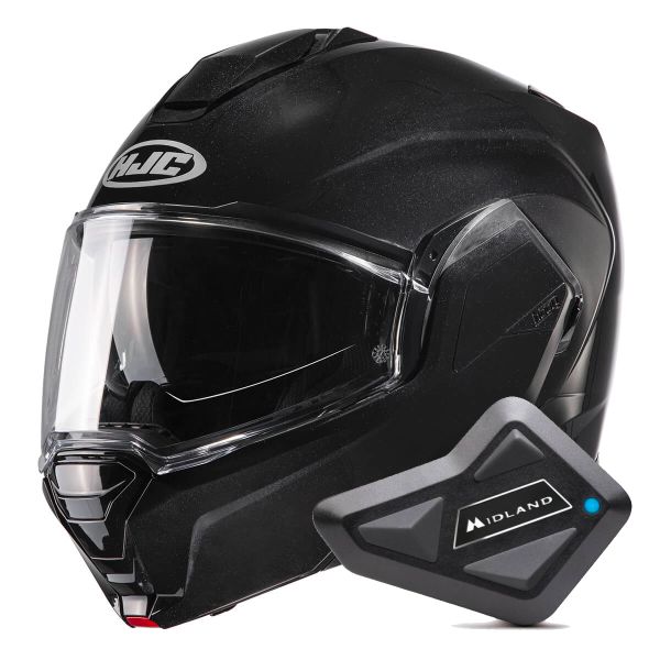 Casque Modulable HJC i100 Metal Black + Kit Bluetooth BT Mini Casque Modulable HJC i100 Metal Black + Kit Bluetooth BT Mini