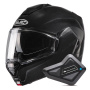 Casque Modulable HJC i100 Metal Black + Kit Bluetooth BT Mini