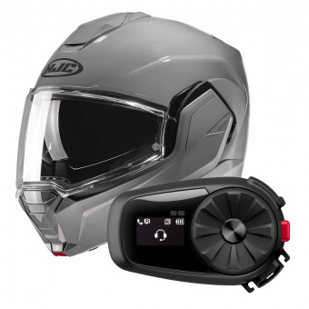 Casque Modulable HJC i100 N. Grey + Kit Bluetooth 5S Solo Casque Modulable HJC i100 N. Grey + Kit Bluetooth 5S Solo