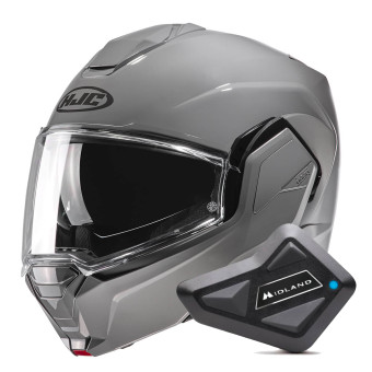 Casque Modulable HJC i100 N. Grey + Kit Bluetooth BT Mini