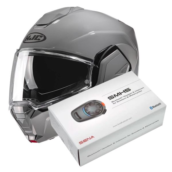 Casque Modulable HJC i100 N. Grey + Kit Bluetooth SMH5 Solo Casque Modulable HJC i100 N. Grey + Kit Bluetooth SMH5 Solo