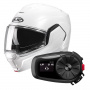 Casque Modulable HJC i100 Pearl White + Kit Bluetooth 5S Solo