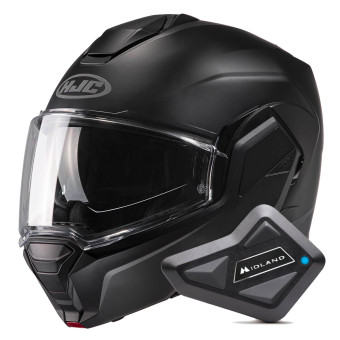 Casque Modulable HJC i100 Semi Flat Black + Kit Bluetooth BT Mini