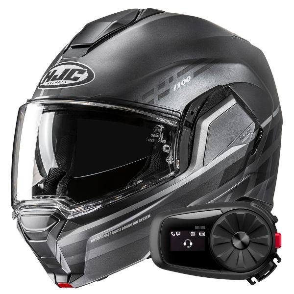 Casque Modulable HJC i100 Sysma MCSSF + Kit Bluetooth 5S Solo