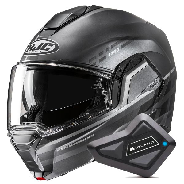 Casque Modulable HJC i100 Sysma MCSSF + Kit Bluetooth BT Mini