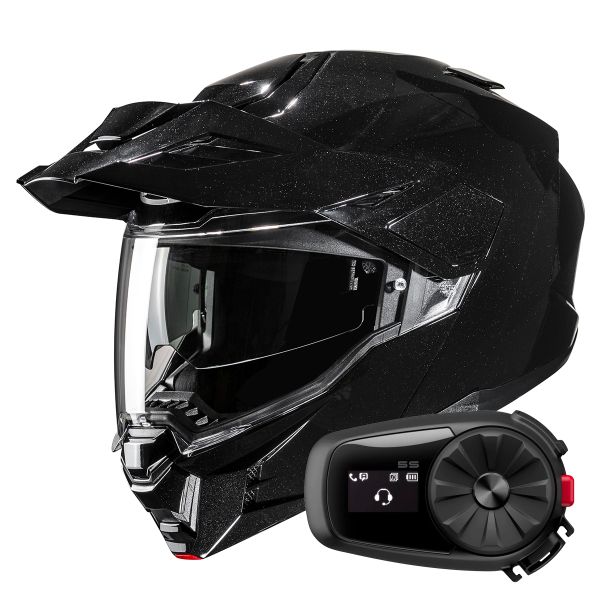 Casque Modulable HJC i80 Metal Black + Kit Bluetooth 5S Solo