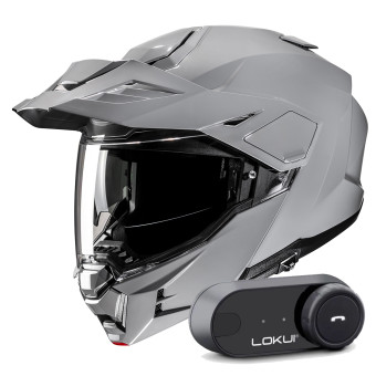 Casque Modulable HJC i80 N.Grey + Kit Bluetooth Lokui K30