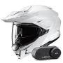 Casque Modulable HJC i80 Pearl White + Kit Bluetooth Lokui K30