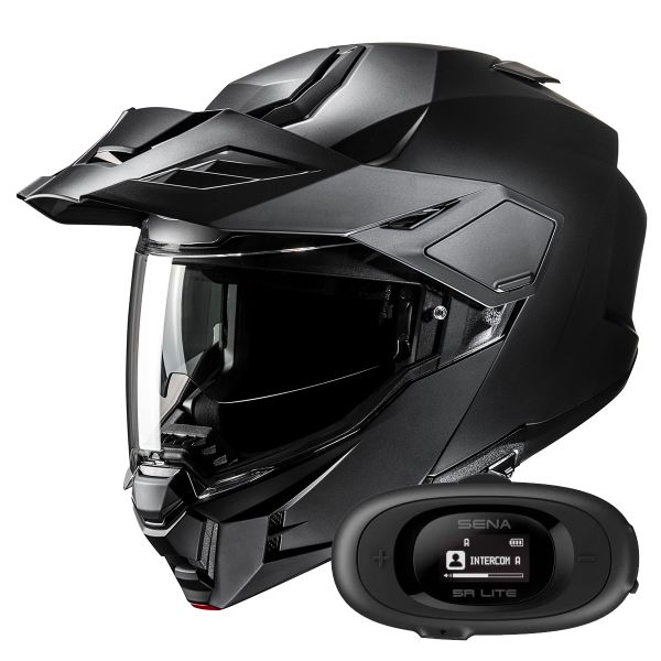 Casque Modulable HJC i80 Semi Flat Black + Kit bluetooth 5R Lite Solo