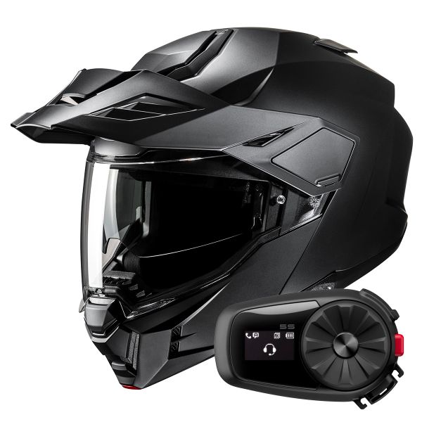 Casque Modulable HJC i80 Semi Flat Black + Kit Bluetooth 5S Solo
