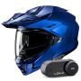 Casque Modulable HJC i80 Semi Flat Metallic Blue + Kit Bluetooth Lokui K30