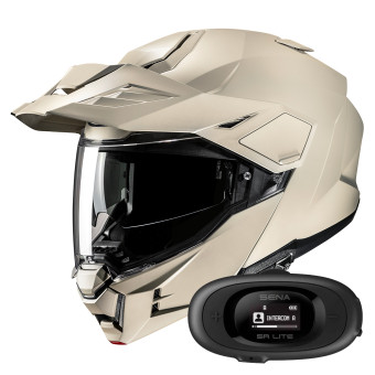 Casque Modulable HJC i80 Semi Flat Sand Beige + Kit bluetooth 5R Lite Solo