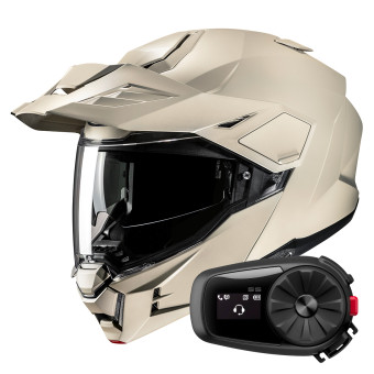 Casque Modulable HJC i80 Semi Flat Sand Beige + Kit Bluetooth 5S Solo