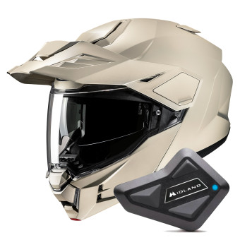 Casque Modulable HJC i80 Semi Flat Sand Beige + Kit Bluetooth BT Mini