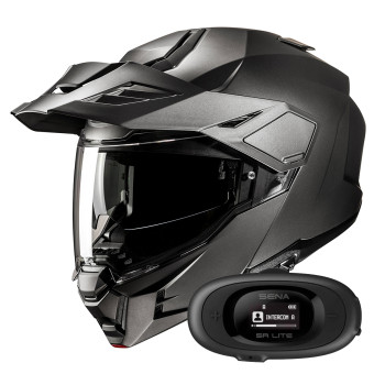 Casque Modulable HJC i80 Semi Flat Titanium + Kit bluetooth 5R Lite Solo