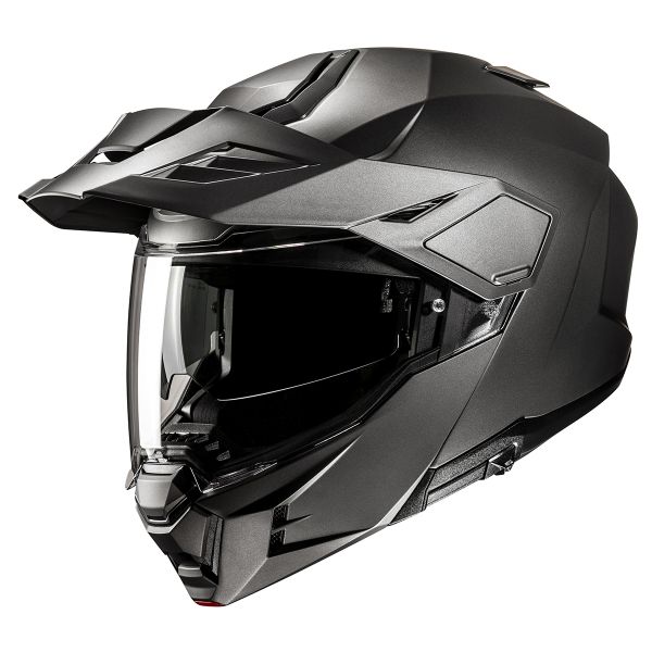 Casque Moto Modulable HJC F100 UNI Semi Flat Titanium - Homologation ECE 22.06, Visière Pinlock, Taille XXL
