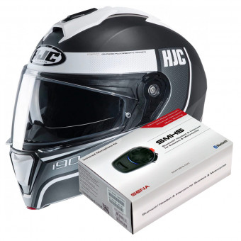 Casque Modulable HJC I90 Davan MC10SF + Kit Bluetooth SMH5 Solo Casque Modulable HJC I90 Davan MC10SF + Kit Bluetooth SMH5 Solo