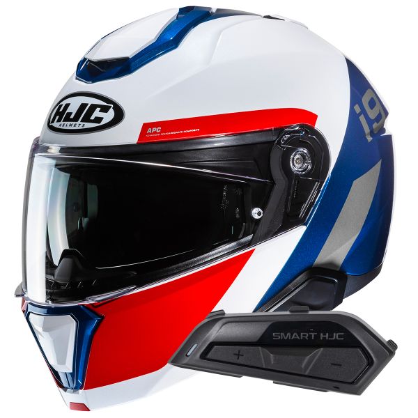 Casque Modulable HJC i91 Bina MC21 + Kit Bluetooth Smart 21B Flat Black