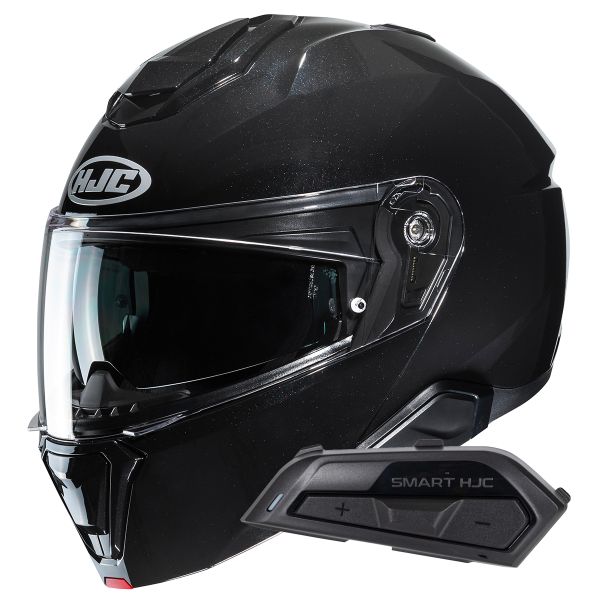 Casque Modulable HJC i91 Black + Kit Bluetooth Smart 21B Flat Black Casque Modulable HJC i91 Black + Kit Bluetooth Smart 21B Flat Black