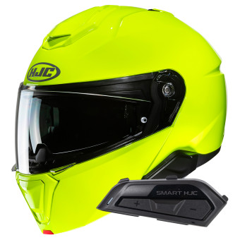 Casque Modulable HJC i91 Fluorescent Green+ Kit Bluetooth Smart 21B Flat Black